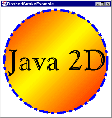 Tutorial output: dashed lines in Java2D